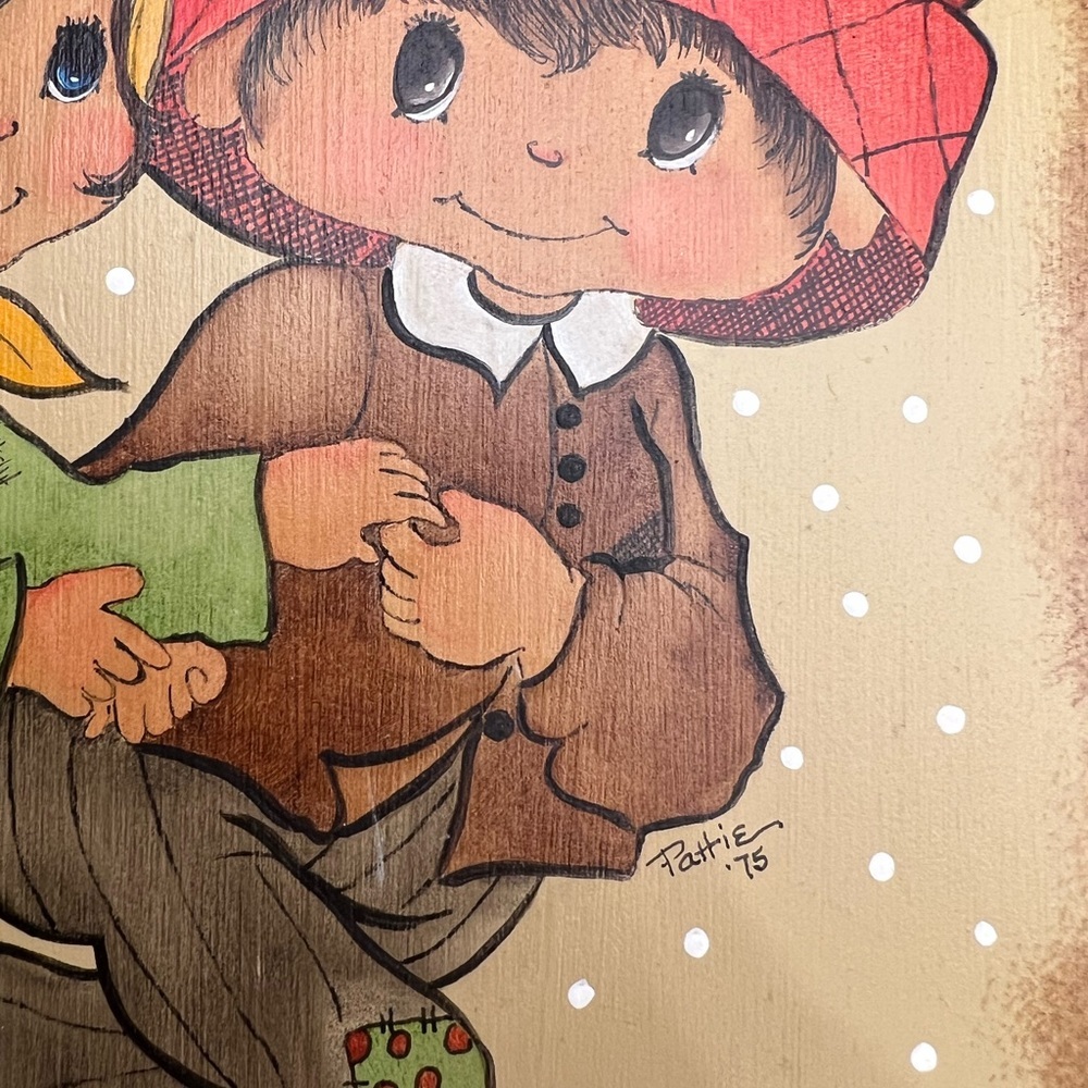 Vintage Plaque Children Ice Skating Boy Girl 1970s 1975 - Picture 5 of 8